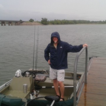 Fishing in the rain